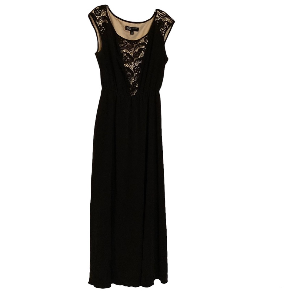 95% Silk Black Sleeveless Maxi Dress Edge by Jen Rader size 10